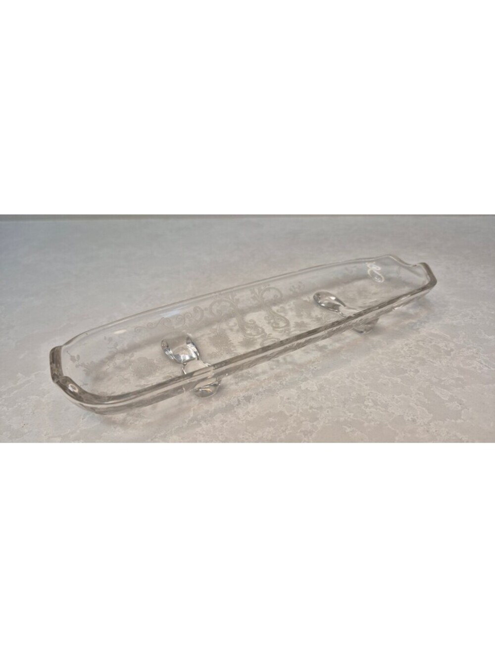 Vintage Cambridge Glass Chantilly Footed Crystal Dish - Picture 2 of 10